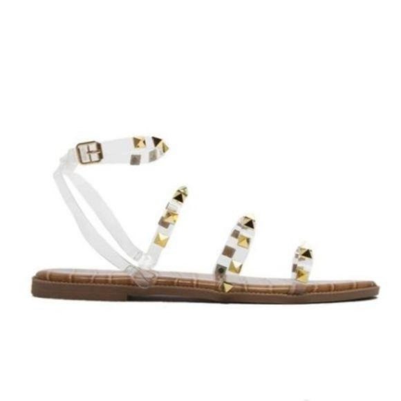 Clear Studded Gladiator Sandals - Picture 2 of 11